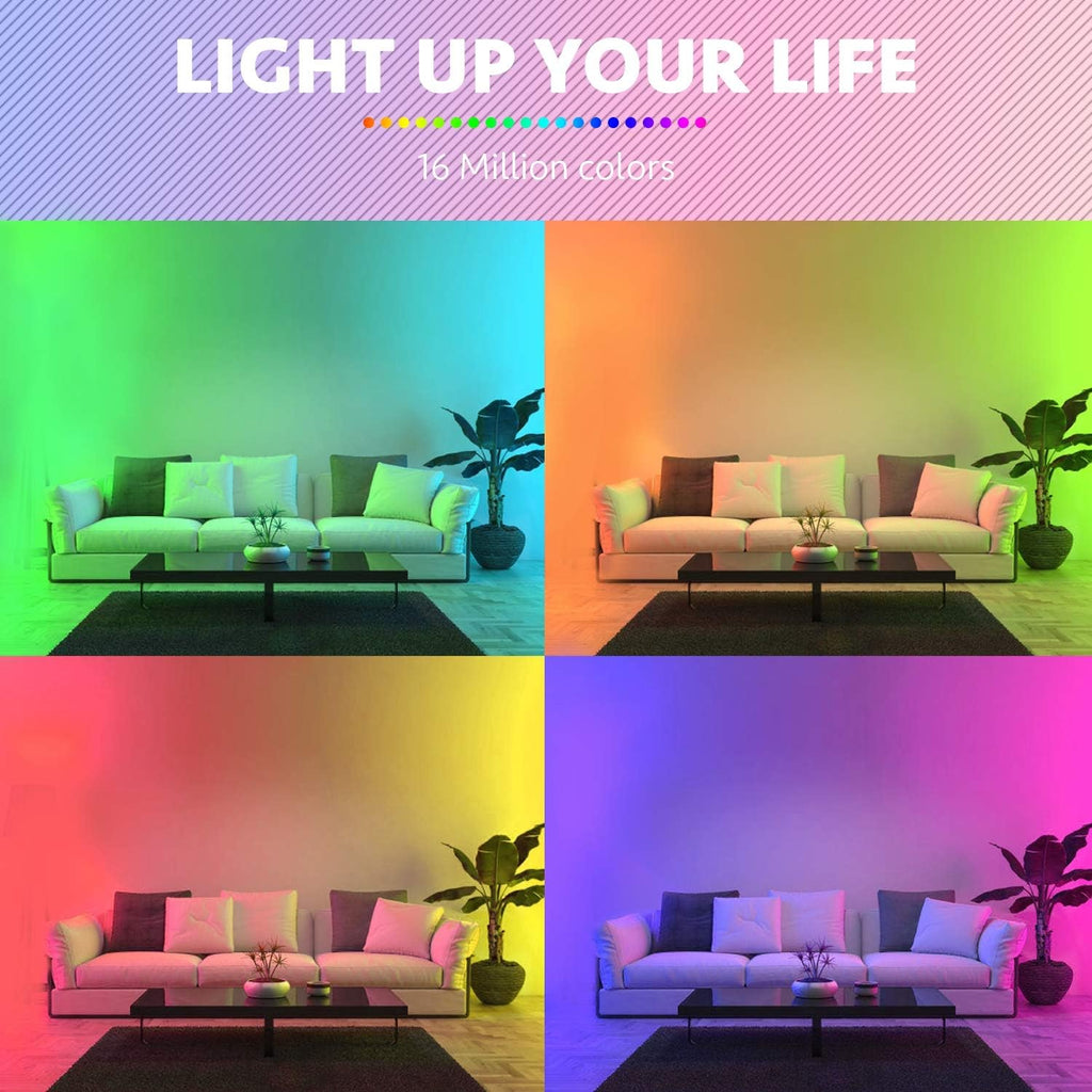 Mexllex LED Strip Lights 10M (1X10M) APP Control Colour Changing LED Lights with Remote, Music Sync Built-in Mic, SMD RGB Light Strips RGB LED Strip, Led Lights for Bedroom Home Decoration