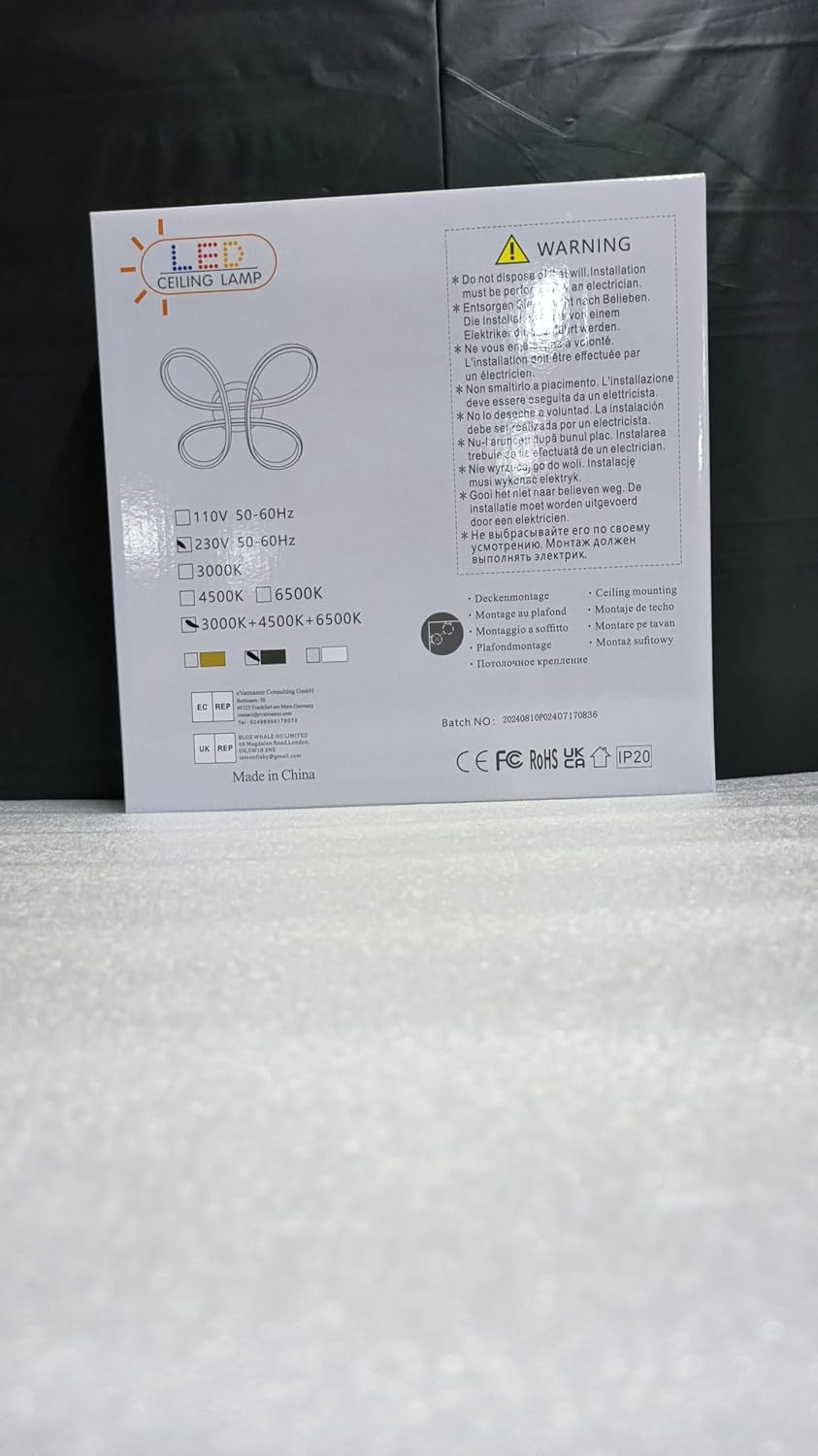 Dorlink LED Ceiling Light, 36W 3240LM Modern Design Ceiling Lighting, 3 Lights Living Room Ceiling Light Acrylic White Flower Fittings Ceilings for Bedroom, Kitchen, Dining Room 3000K Warm White