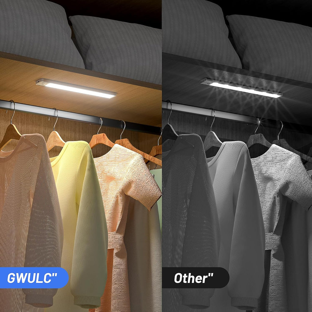 Under Cabinet Kitchen Lights LED - Cupboard Light Motion Sensor Indoor Rechargeable Strip Wireless USB Powered Magneti Battery Operated for Stairs Wardrobe Hallway Garage Bed